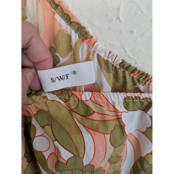 SWF one shoulder puff sleeve floral maxi dress size M resort chic - Picture 5 of 6